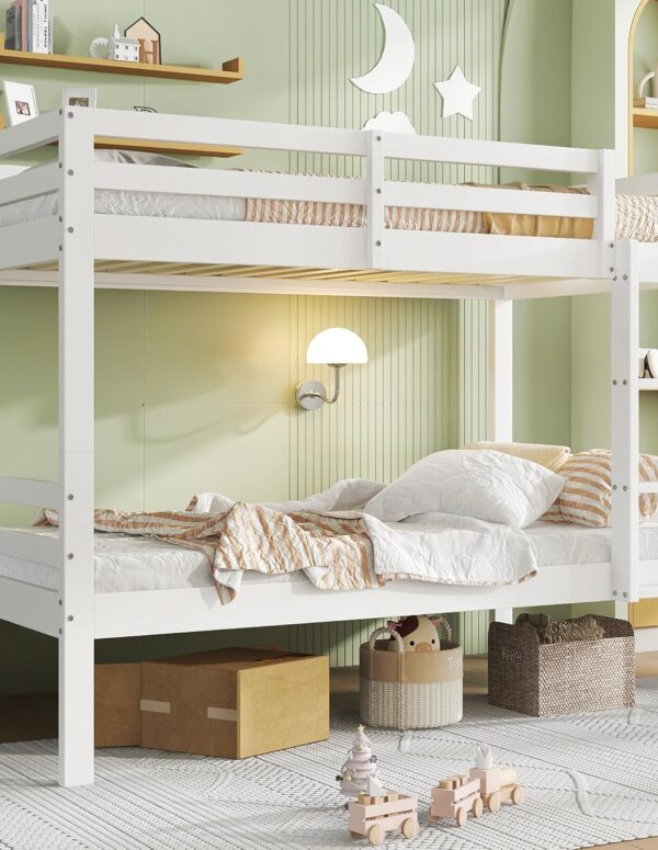 Etagenbett 90x200 aus Kiefer mit Leiter & Schutz