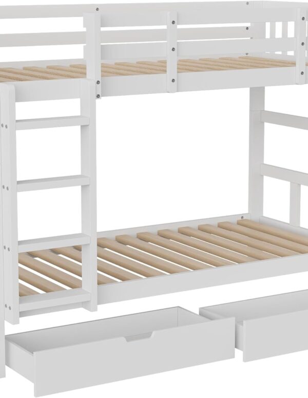Etagenbett aus Massivholz mit Schubladen 90x200 cm