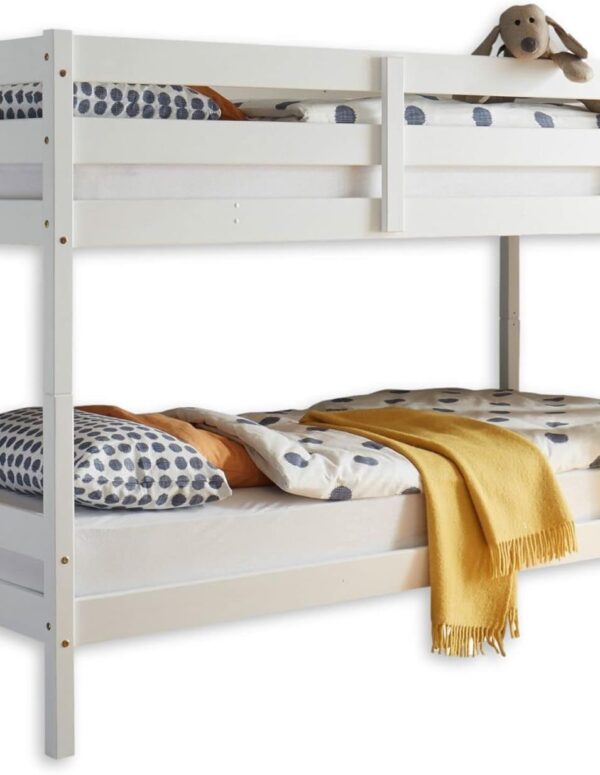 Hochbett MORITZ aus Kiefer Weiß 90x200 cm