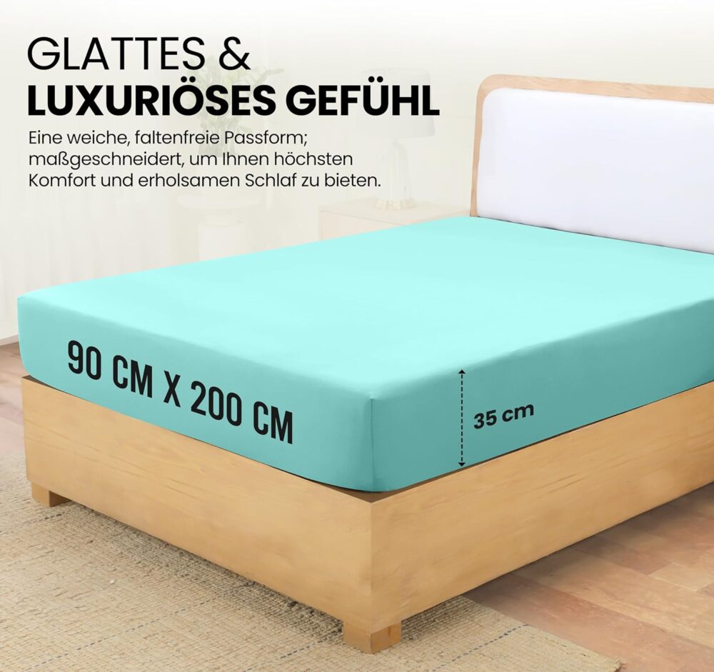 Brushed Microfibre Deep Pocket Fitted Sheet 90 x 200 cm – Bild 7