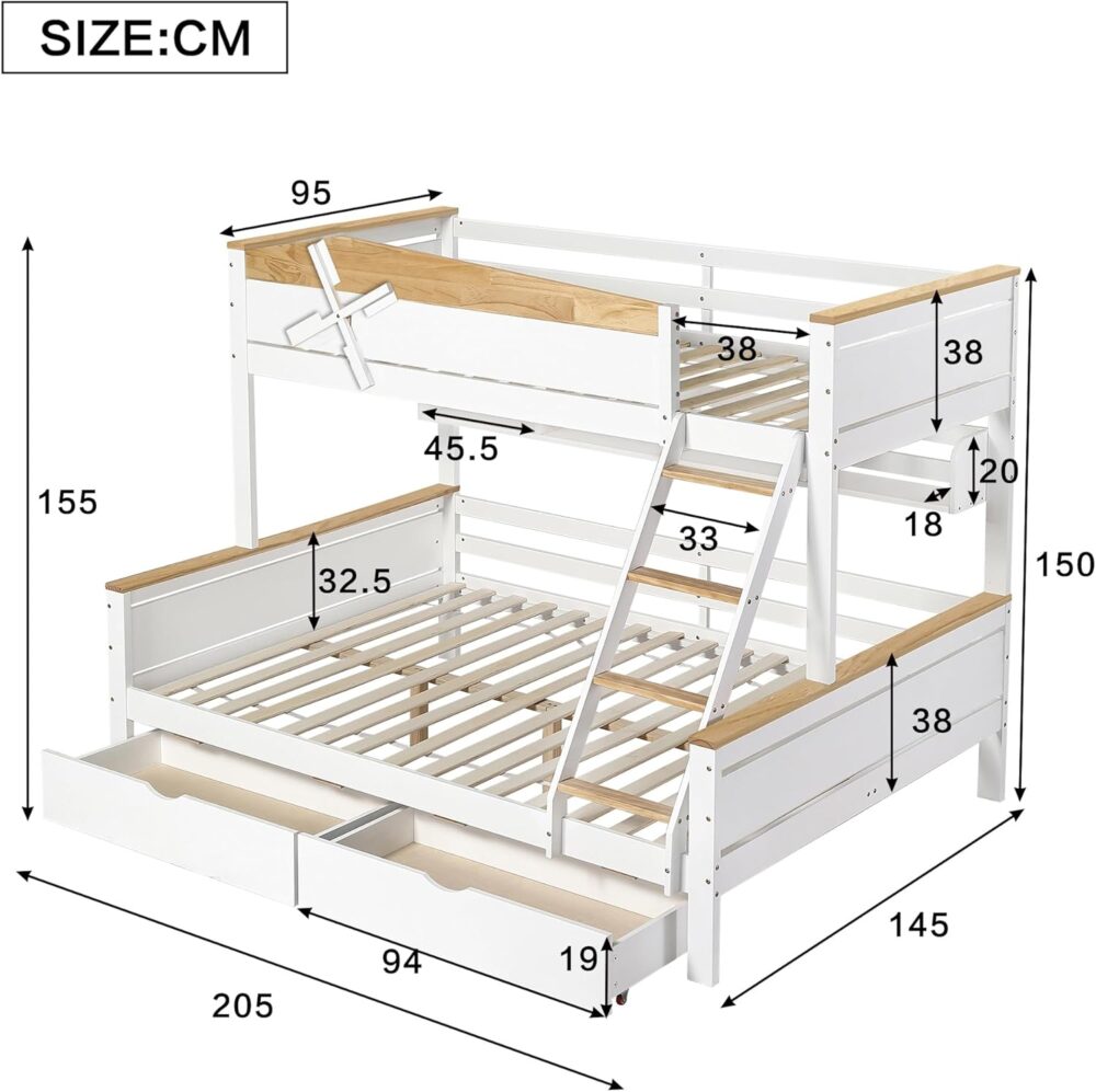Haus-Etagenbett mit Stauraum 90x200 cm – Bild 2