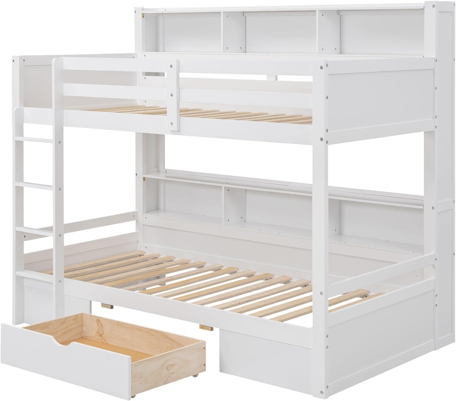 Wooden bunk bed with drawers and storage space white – Bild 3