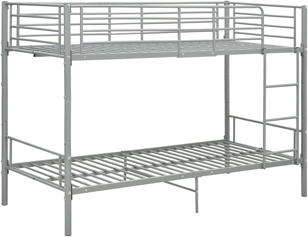 Metal bunk bed grey 90x200 cm sturdy and robust – Bild 3
