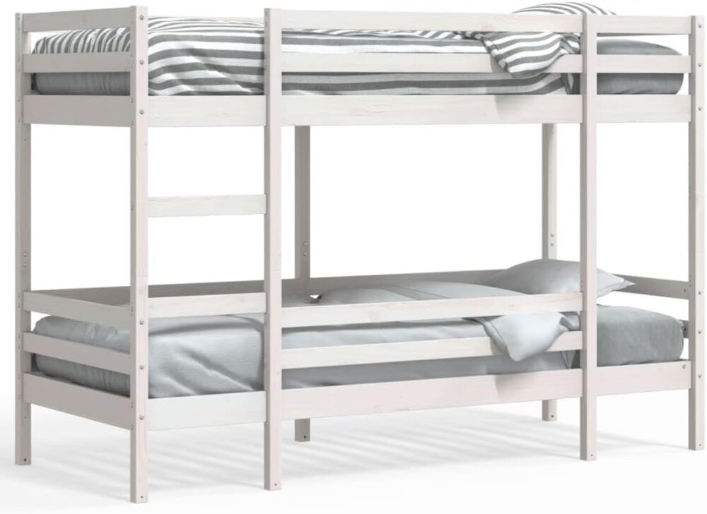 Etagenbett 90x190 aus Kiefernholz Weiß – Bild 3