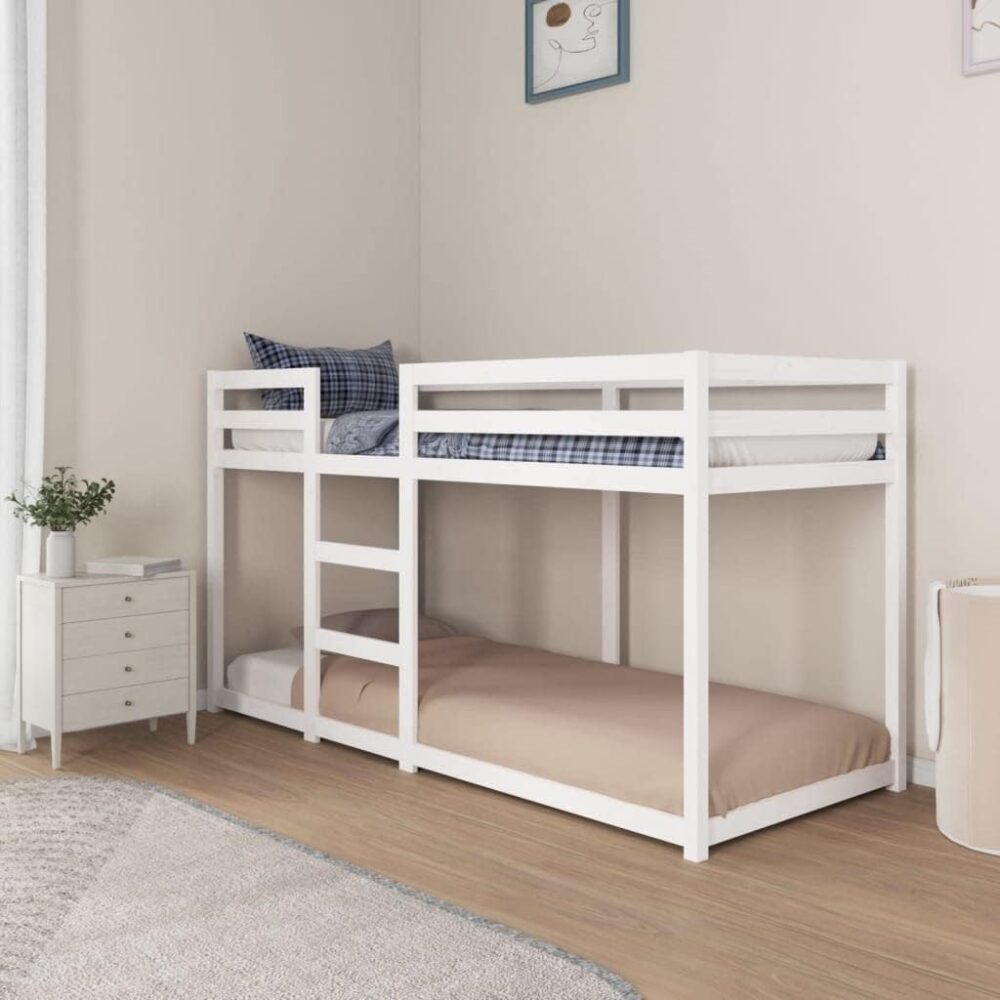 Etagenbett 80x200 mit Schutzgitter Weiß – Bild 3