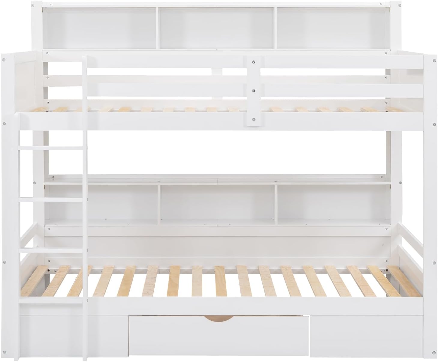 Wooden bunk bed with drawers and storage space white – Bild 4