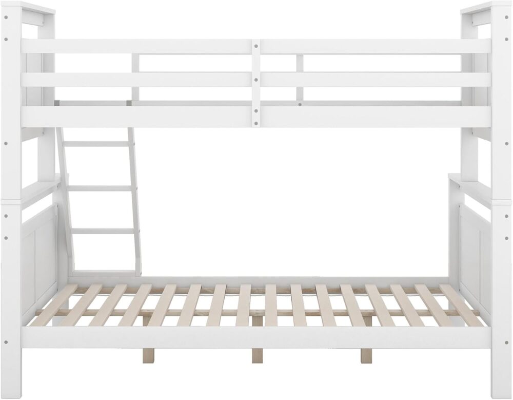 Etagenbett 90x200 mit Leiter & Rausfallschutz Weiß – Bild 4