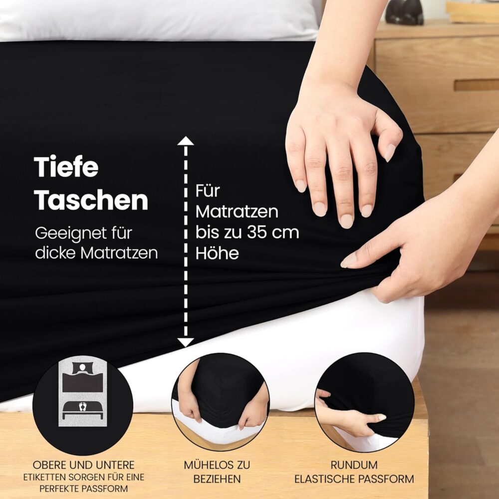 Brushed Microfibre Deep Pocket Fitted Sheet – Bild 5