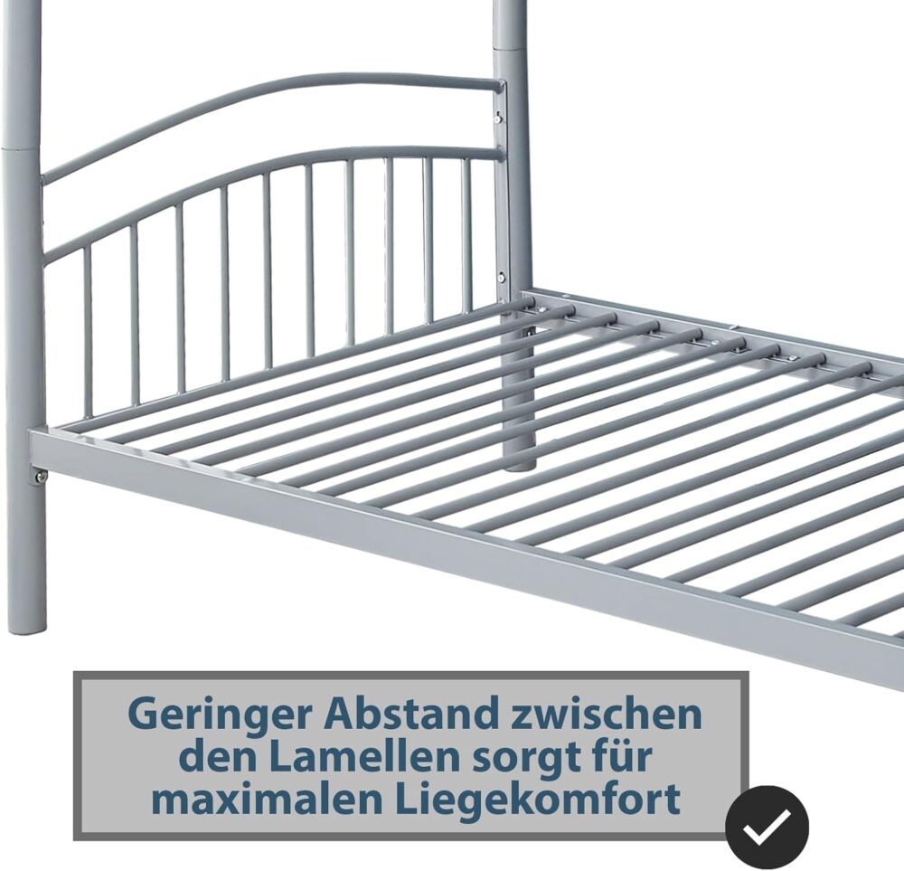 Etagenbett 190 x 90 cm Metall – trennbar in zwei Einzelbetten – Bild 5