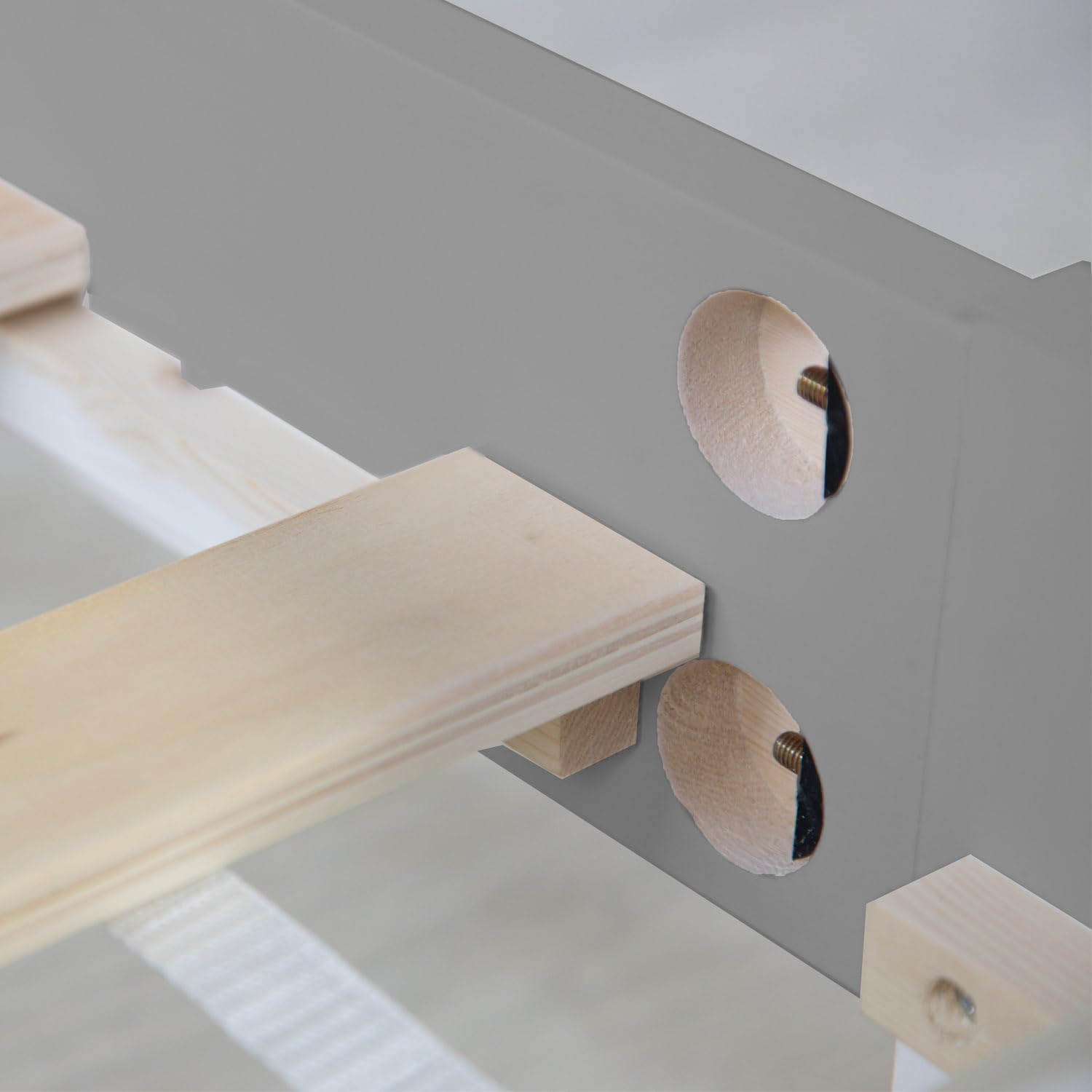 Modernes Graues Doppelbett aus Holz 180x200 cm Rahmen – Bild 4