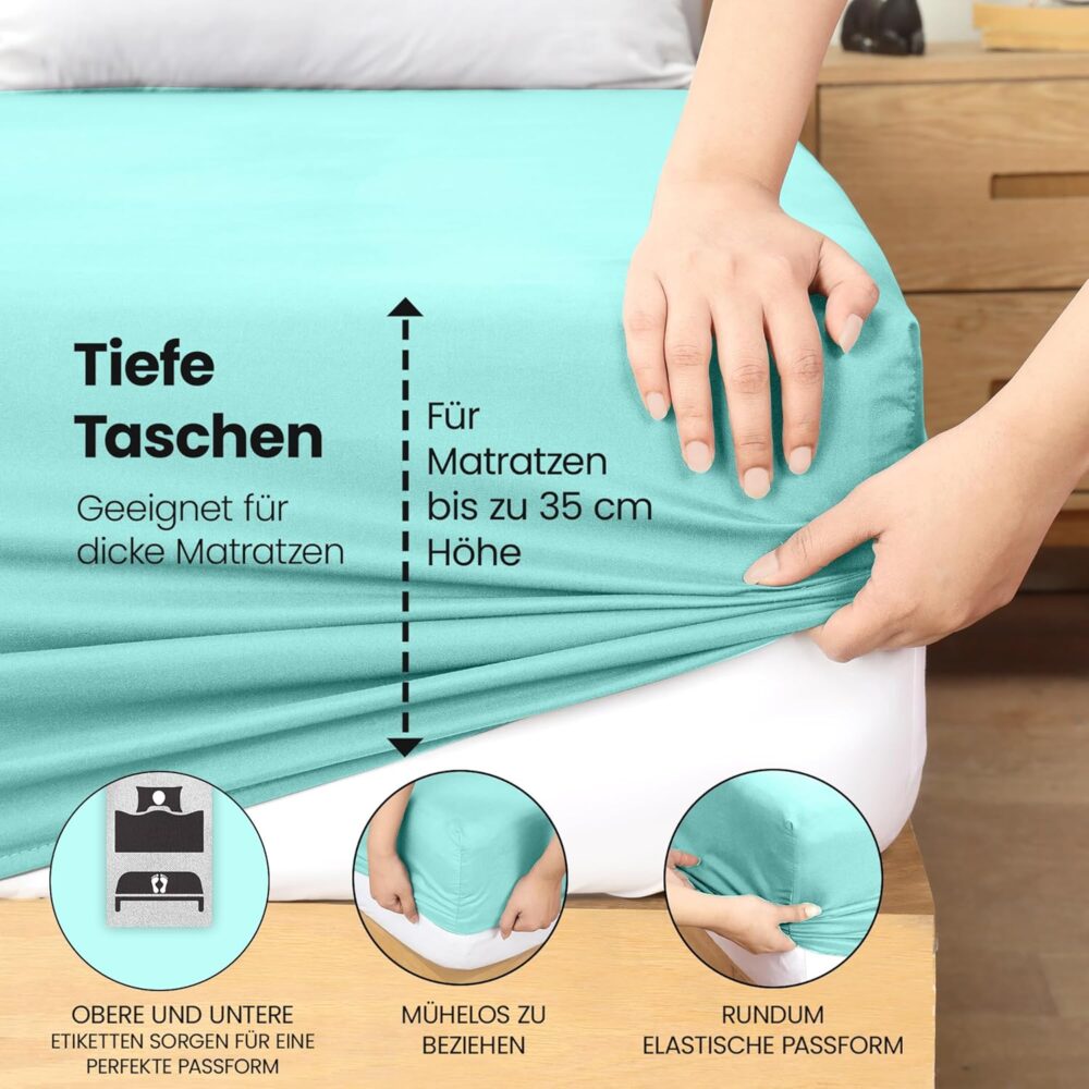 Brushed Microfibre Deep Pocket Fitted Sheet 90 x 200 cm – Bild 4