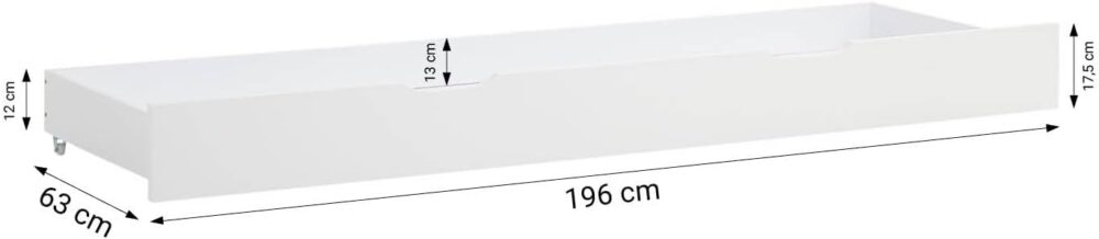 "Kinder-Etagenbett mit Bettkasten, 90 x 200 cm und 140 x 200 cm – Weißes Holz-Etagenbett für Kinder, inklusive Stauraum | Artikel 2723" – Bild 5