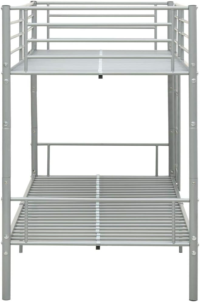 Metal bunk bed grey 90x200 cm sturdy and robust – Bild 5