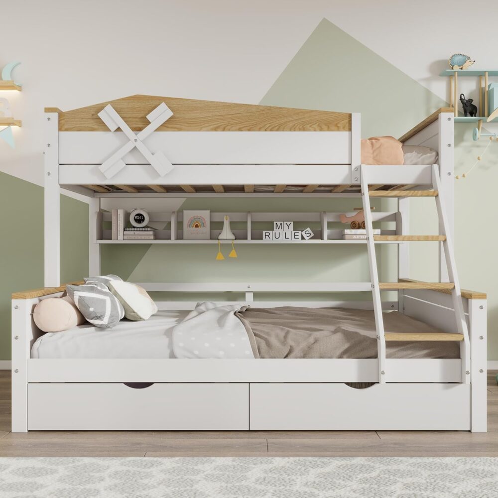 Haus-Etagenbett mit Stauraum 90x200 cm – Bild 5