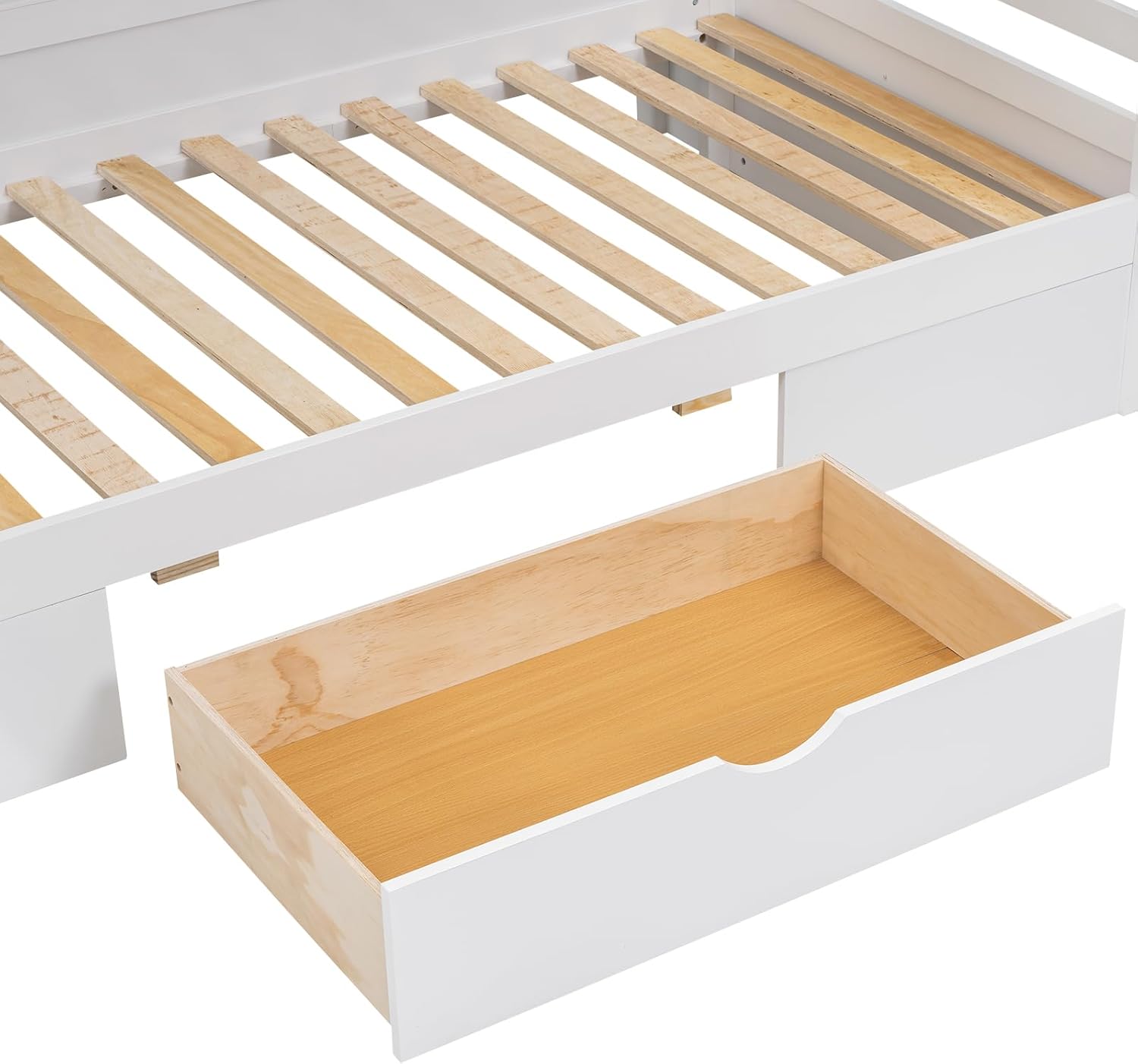 Wooden bunk bed with drawers and storage space white – Bild 6