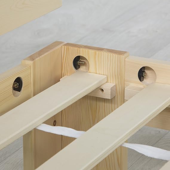 Natürliches Massivholz Doppelbett 160x200 cm Rahmen – Bild 3