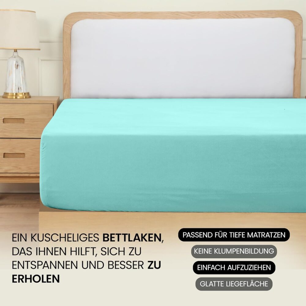 Brushed Microfibre Deep Pocket Fitted Sheet 90 x 200 cm – Bild 3