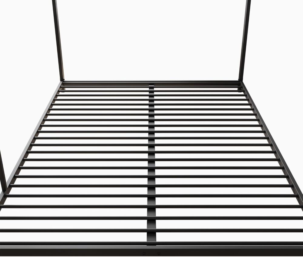 "Metall-Etagenbett 140 x 200 cm – Kinder-Etagenbett, Doppelbett mit Lattenrost und Absturzsicherung, für Jungen und Erwachsene (Schwarz, 140 x 200 cm)" – Bild 6