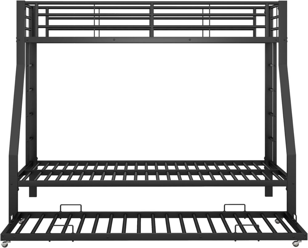 Metall Etagenbett Schwarz 90x200 cm mit Leiter – Bild 6