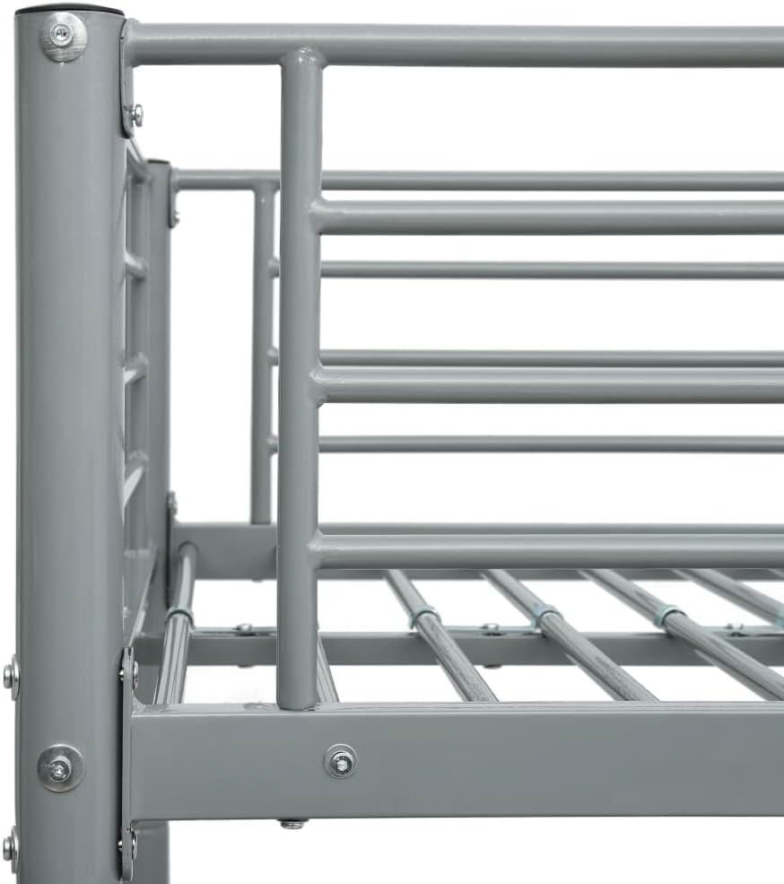 Metal bunk bed grey 90x200 cm sturdy and robust – Bild 6