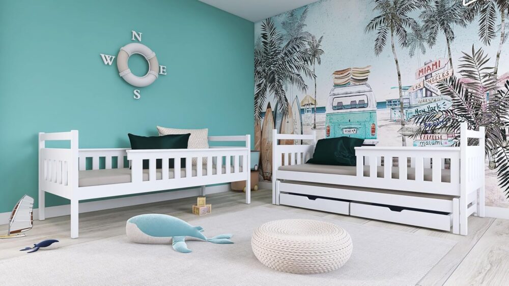Wooden Bunk Bed 90x200 cm with Pull-Out & Drawers – Bild 6