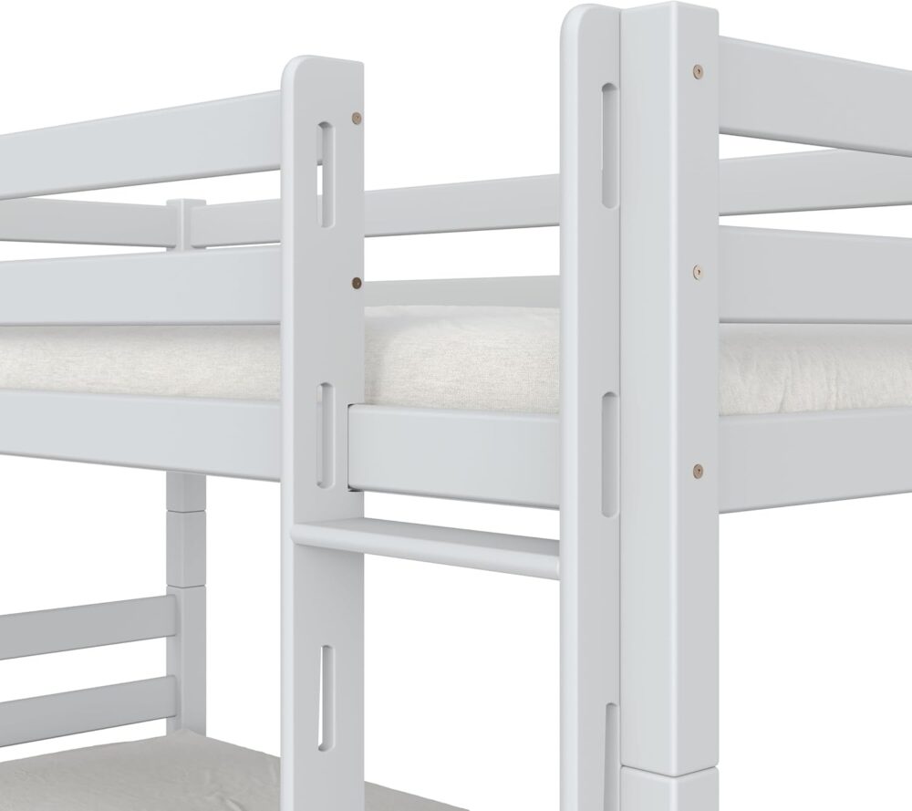 Massivholz-Etagenbett für 2 Kinder aus Kernbuche 90 x 200 cm – Doppelstockbett mit Lattenrost – Kinder-Etagenbett mit Treppe – Bild 7
