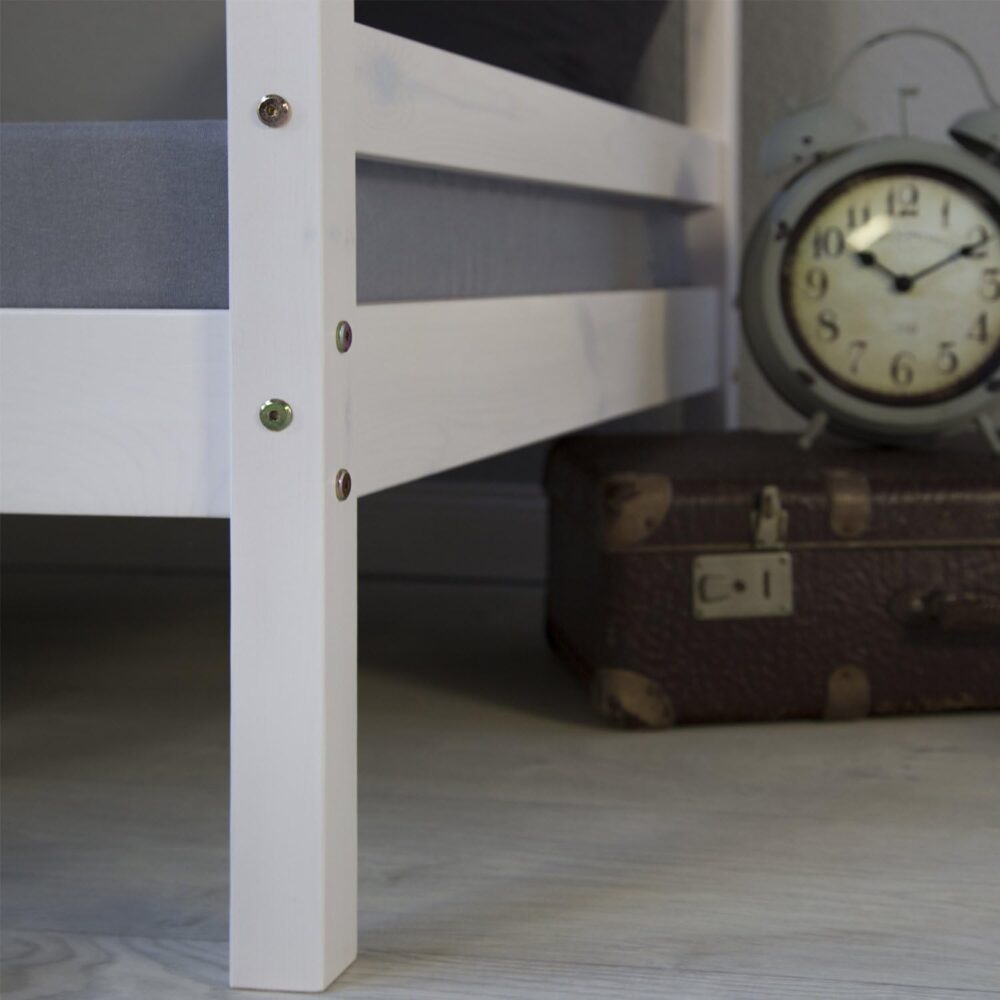 Etagenbett 90 x 200 cm mit Stauraum, Holz, Weiß, Doppel-Etagenbett 90 x 200 cm für 2 Kinder mit Lattenrost | Artikel 1431 – Bild 7