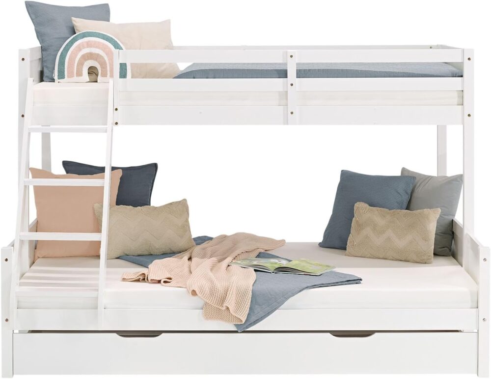 "Kinder-Etagenbett mit Bettkasten, 90 x 200 cm und 140 x 200 cm – Weißes Holz-Etagenbett für Kinder, inklusive Stauraum | Artikel 2723" – Bild 7