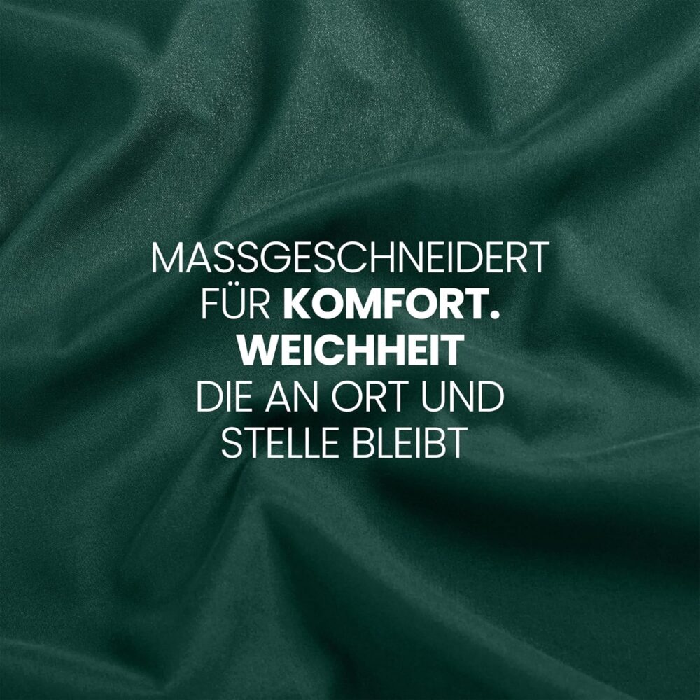 Fitted Sheet 140 x 200 cm – Green, Oeko-Tex Certified, Brushed Polyester, 35 cm Deep Pocket – Bild 6