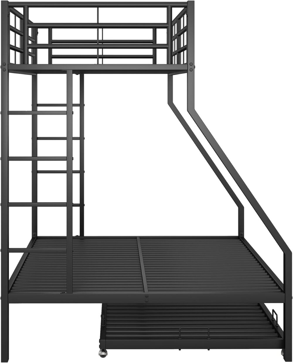 Metall Etagenbett Schwarz 90x200 cm mit Leiter – Bild 7