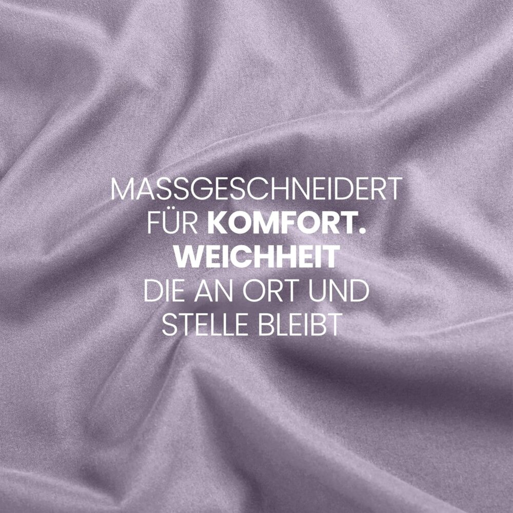 Fitted Sheet 160 x 200 cm – Lavender, Oeko-Tex Certified, Brushed Polyester, 35 cm Deep Pocket – Bild 7