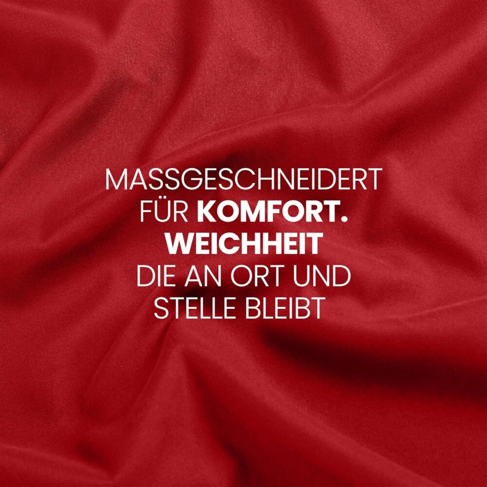 Fitted Sheet 90 x 200 cm – Red, Oeko-Tex Certified, Brushed Polyester, 35 cm Deep Pocket – Bild 6