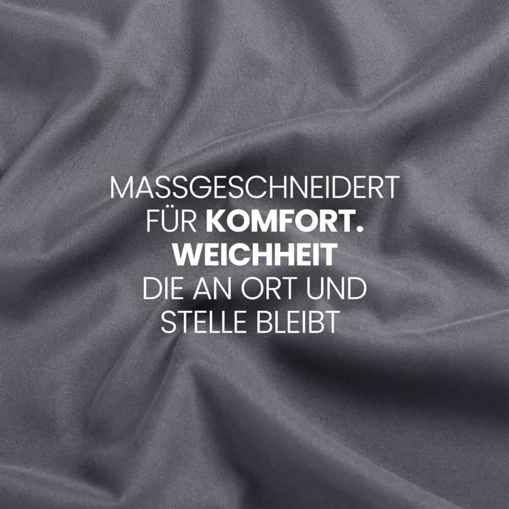 Fitted Sheet 120 x 200 cm - Grey Brushed Microfiber with 35 cm Deep Pocket – Bild 2