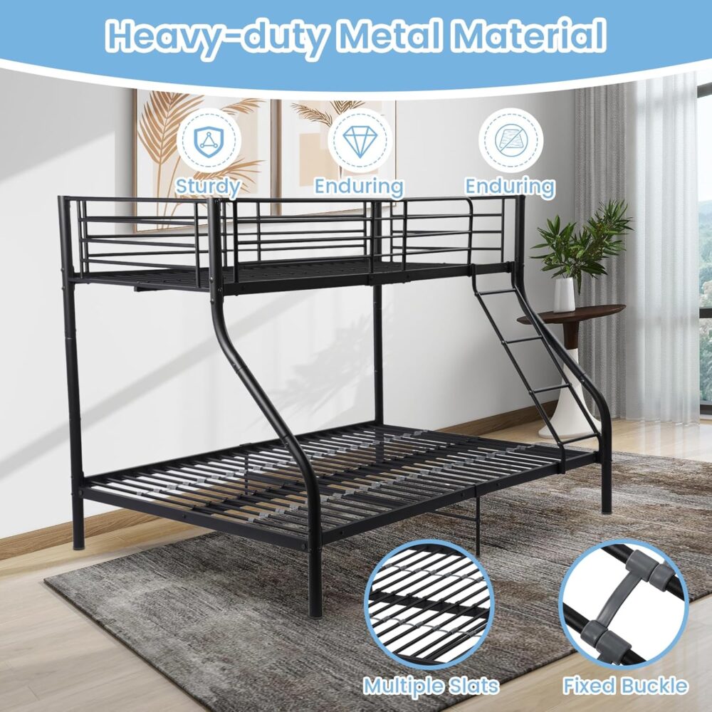 Etagenbett 140x200 cm mit Leiter, Lattenrost und Schubladen – Bild 7