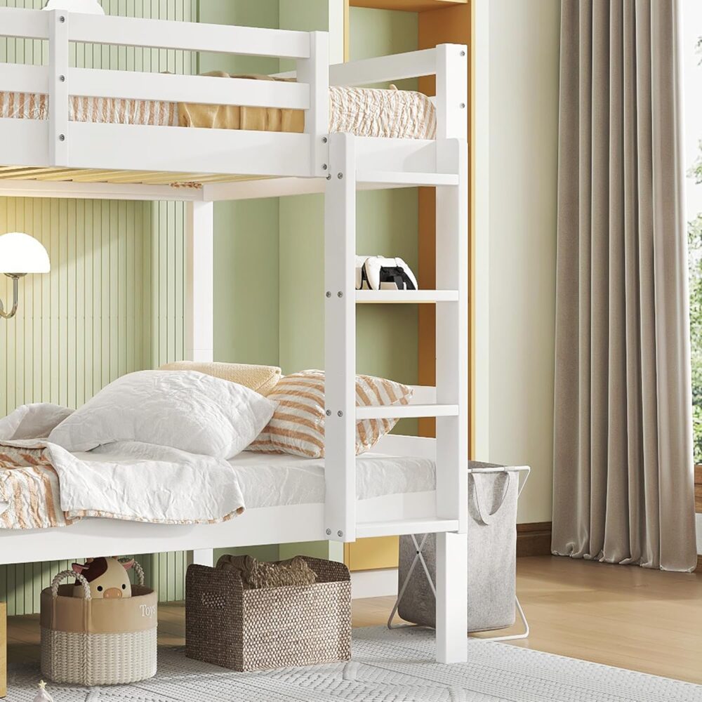 Etagenbett 90x200 aus Kiefer mit Leiter & Schutz – Bild 7