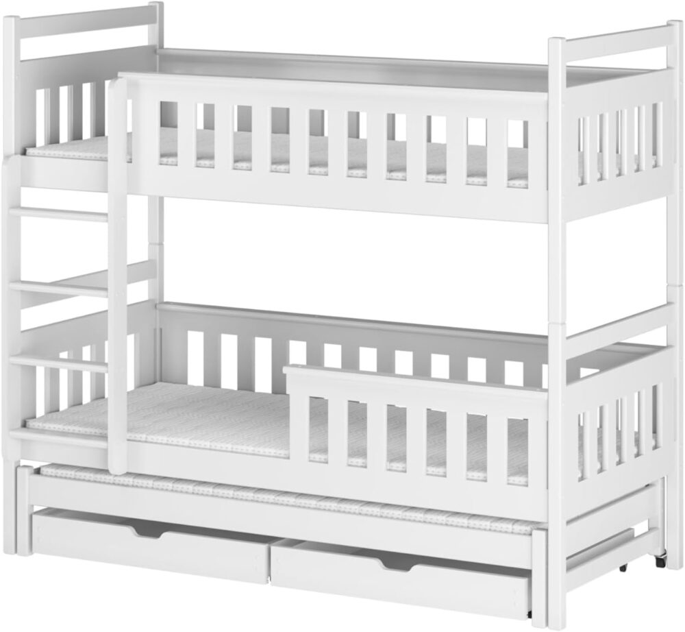 Wooden Bunk Bed 90x200 cm with Pull-Out & Drawers – Bild 8