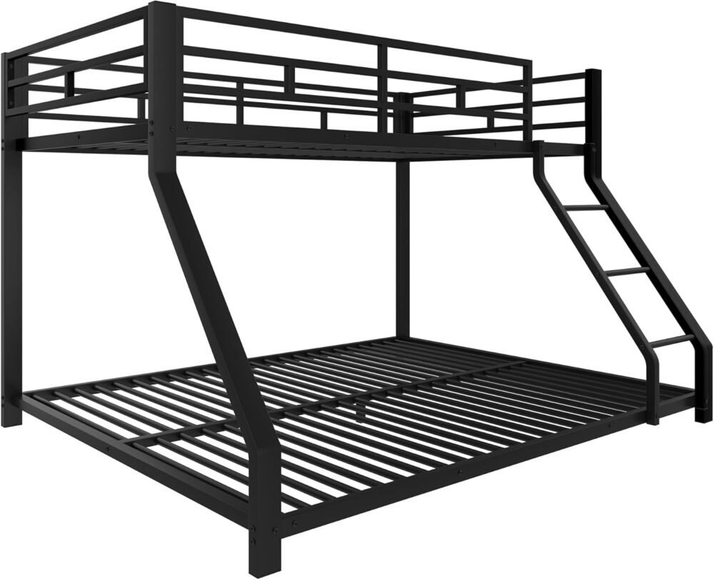 Etagenbett Metall 90x200 + 140x200 cm, Schwarz – Bild 8