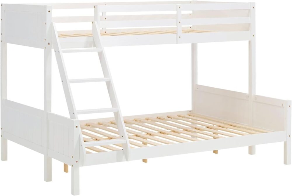Etagenbett aus Kiefernholz für Kinder in Weiß – Bild 9