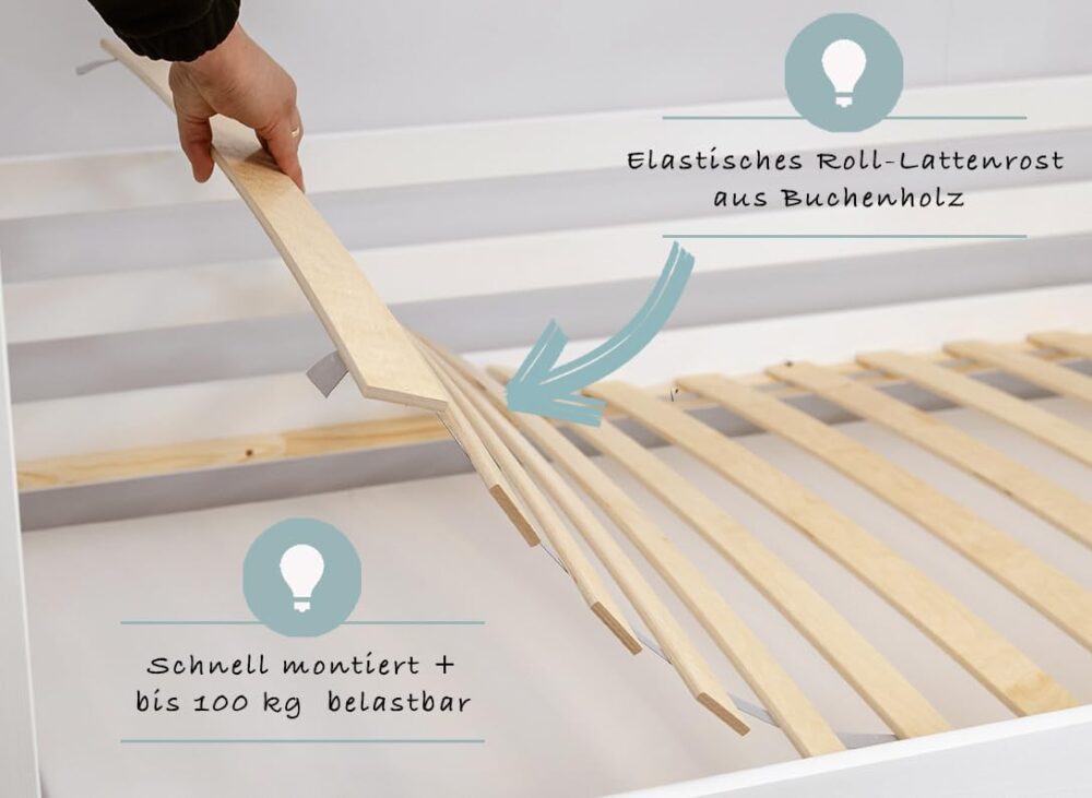 Etagenbett 90x200 cm mit Schubladen & Rausfallschutz – Bild 9