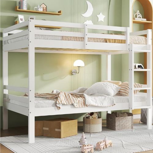 Etagenbett 90x200 aus Kiefer mit Leiter & Schutz