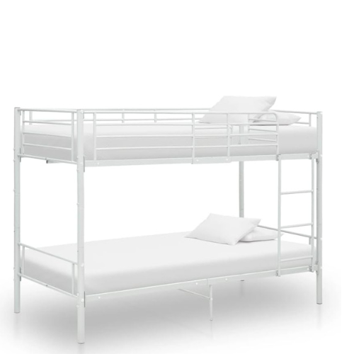 Bunk bed bed frame white metal 90 x 200 cm