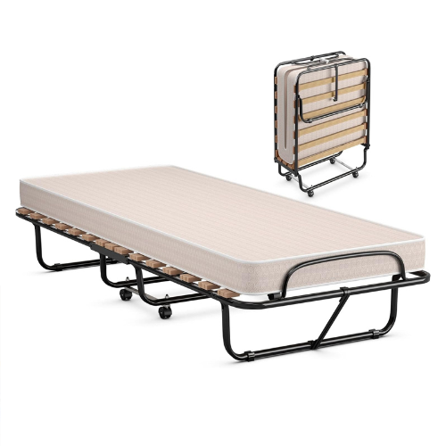 Folding Guest Bed with Memory Foam Mattress 80x190