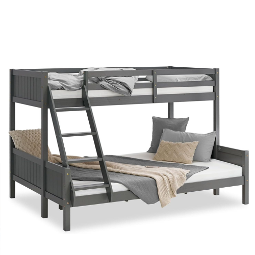 Pine wood bunk bed grey with slatted base