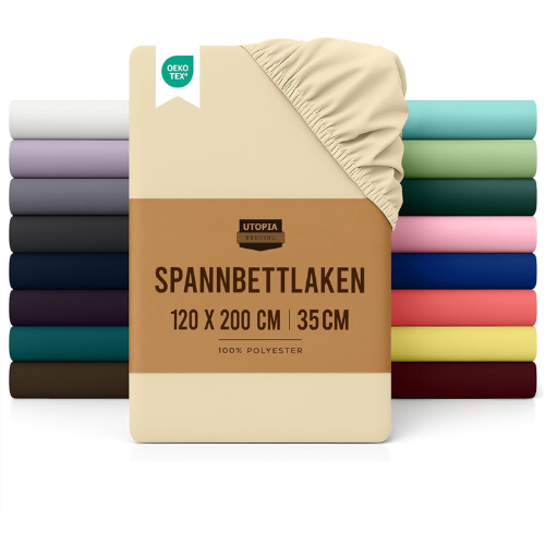 Fitted Sheet 120x200 cm Beige Oeko Tex Microfibre