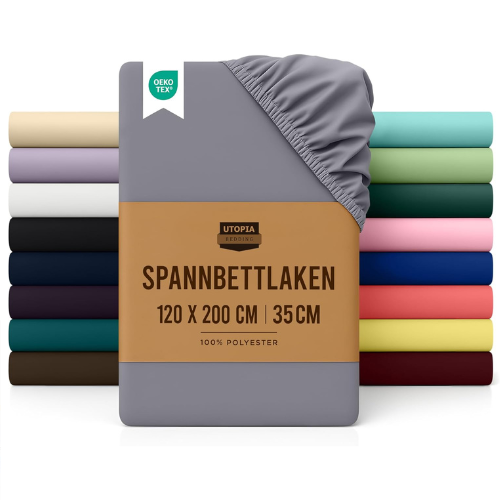 Fitted Sheet 120x200 cm Grey Microfiber 35cm Deep