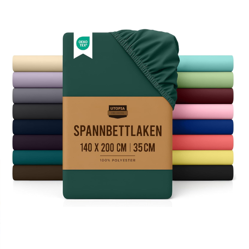 Fitted Sheet 140x200 cm Green 35cm Deep OekoTex