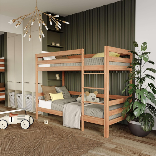 Bunk bed children's bed double bed solid beech wood 90 x 200 x 160 cm
