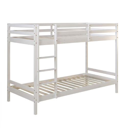 Etagenbett 90x200 cm Weiß Holz Mit Stauraum Kinder