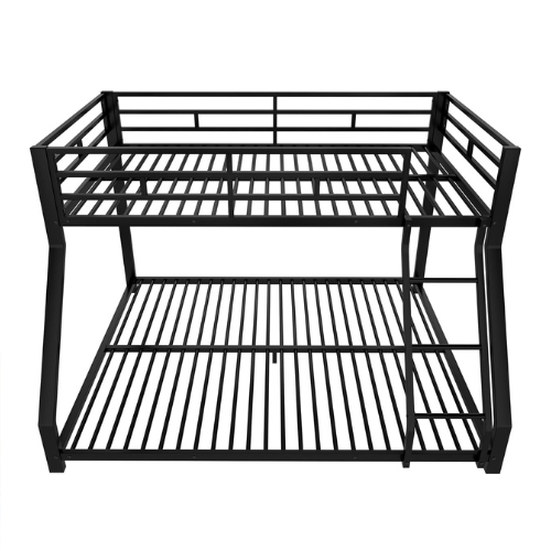 Etagenbett Metall 90x200 + 140x200 cm Schwarz