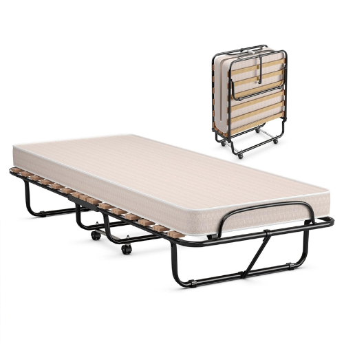 Folding Guest Bed with Memory Foam Mattress 90x200
